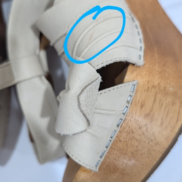 Anthro Miss Albright Platform Sandals, Cream Leather - Picture 13 of 13